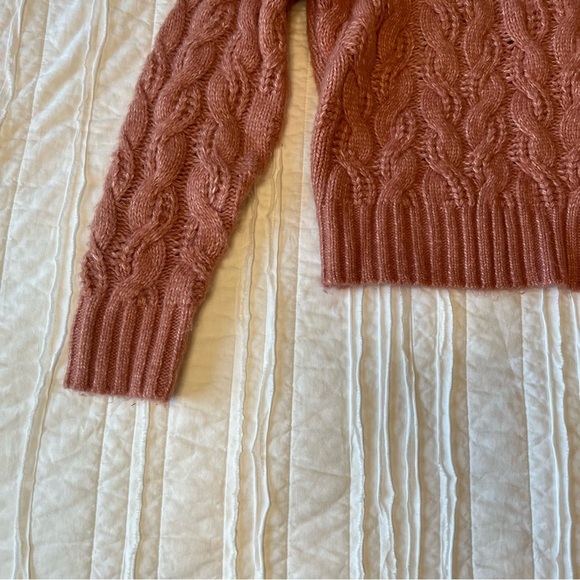 2/$30 Sincerely Jules Cable Knit Chunky Turtle Neck Zipper Sweater Pink SZ XS - Picture 4 of 11